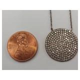 Sterling Silver Gold Tone Sparkling Pendant Necklace