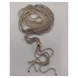 Sterling Silver Adjustable Tassel Necklace
