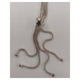 Sterling Silver Adjustable Tassel Necklace