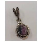 Sterling Silver Pendant with Purple Stone 925