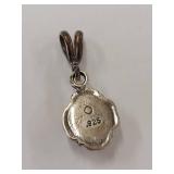 Sterling Silver Pendant with Purple Stone 925