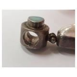 Elegant Sterling Silver Pendant with Pearl and Aqua Stone