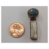 Elegant Sterling Silver Pendant with Pearl and Aqua Stone