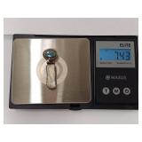 Elegant Sterling Silver Pendant with Pearl and Aqua Stone