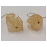 Sterling Silver Raw Citrine Gemstone Earrings