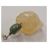 Sterling Silver Raw Citrine Gemstone Earrings