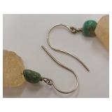 Sterling Silver Raw Citrine Gemstone Earrings