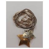 Sterling Silver Double Star Necklace