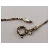 Sterling Silver Box Chain Necklace 925 Italy