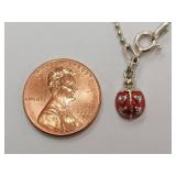 Sterling Silver Ladybug Anklet
