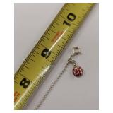 Sterling Silver Ladybug Anklet