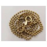 Sterling Silver Ball Chain Necklace Gold Tone
