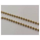Sterling Silver Ball Chain Necklace Gold Tone