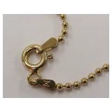 Sterling Silver Ball Chain Necklace Gold Tone