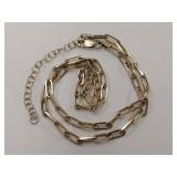 Sterling Silver Gold Tone Italian Chain Bracelet