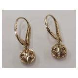 Elegant Sterling Silver Gold Tone Earrings with Stones