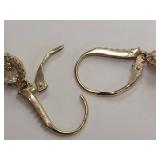 Elegant Sterling Silver Gold Tone Earrings with Stones