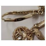 Elegant Sterling Silver Gold Tone Earrings with Stones