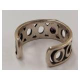 Adjustable Sterling Silver Ring with Beautiful Purple Gemstone