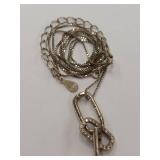 Sterling Silver Gold Tone Necklace Double Link Design