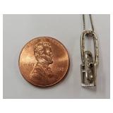 Sterling Silver Gold Tone Necklace Double Link Design