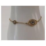 Elegant Sterling Silver Evil Eye Bracelet
