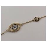 Elegant Sterling Silver Evil Eye Bracelet