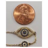 Elegant Sterling Silver Evil Eye Bracelet