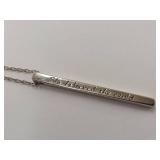 Sterling Silver Engraved Motivational Bar Necklace