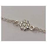 Elegant Sterling Silver Floral Chain Bracelet