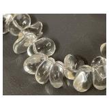 Handcrafted Clear Quartz Crystal Bead Sterling Silver Bracelet