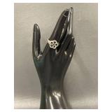 Sterling Silver 925 Floral Design Ring Size 9