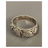 Vintage Sterling Silver Leaf Design Ring