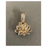 Sterling Silver Lotus Pendant with Pearl