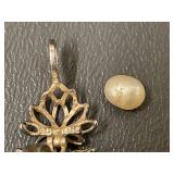 Sterling Silver Lotus Pendant with Pearl