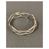 Sterling Silver Braided Ring Tested Silver