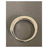 Sterling Silver Ring with Clear Stones, Size 4.5