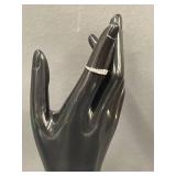 Sterling Silver Ring with Clear Stones, Size 4.5