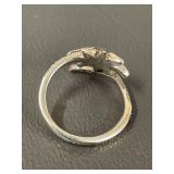 Sterling Silver Star Marcasite Ring 925 Tested