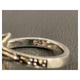 Sterling Silver Star Marcasite Ring 925 Tested