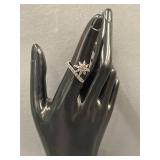 Sterling Silver Star Marcasite Ring 925 Tested