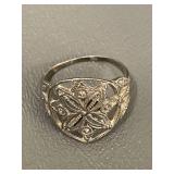 Vintage Sterling Silver Filigree Ring 10