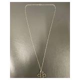 Elegant Sterling Silver Scroll Pendant Necklace