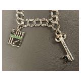 Sterling Silver Charm Bracelet, Tested