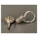 Sterling Silver Halo Earrings with CZ Stones