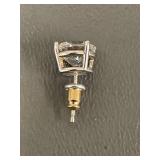 Sterling Silver Stud Earrings with Round Cut Stones