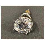 Sterling Silver Stud Earrings with Round Cut Stones