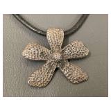 Handmade Sterling Silver Flower Pendant