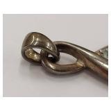 Sterling Silver Abalone Shell Pendant with Gem Accent