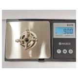 Sterling Silver Pendant With Intricate Design And Stone